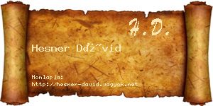 Hesner Dávid névjegykártya